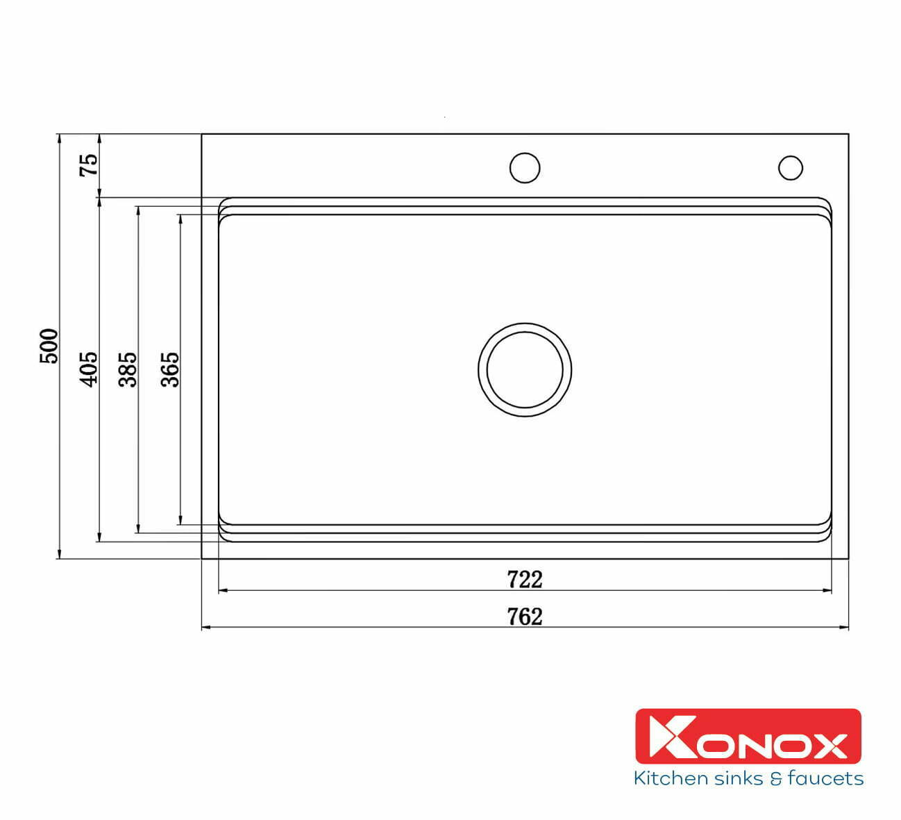 Chậu Rửa Bát Inox KONOX Workstation – Topmount sink KN7650TS