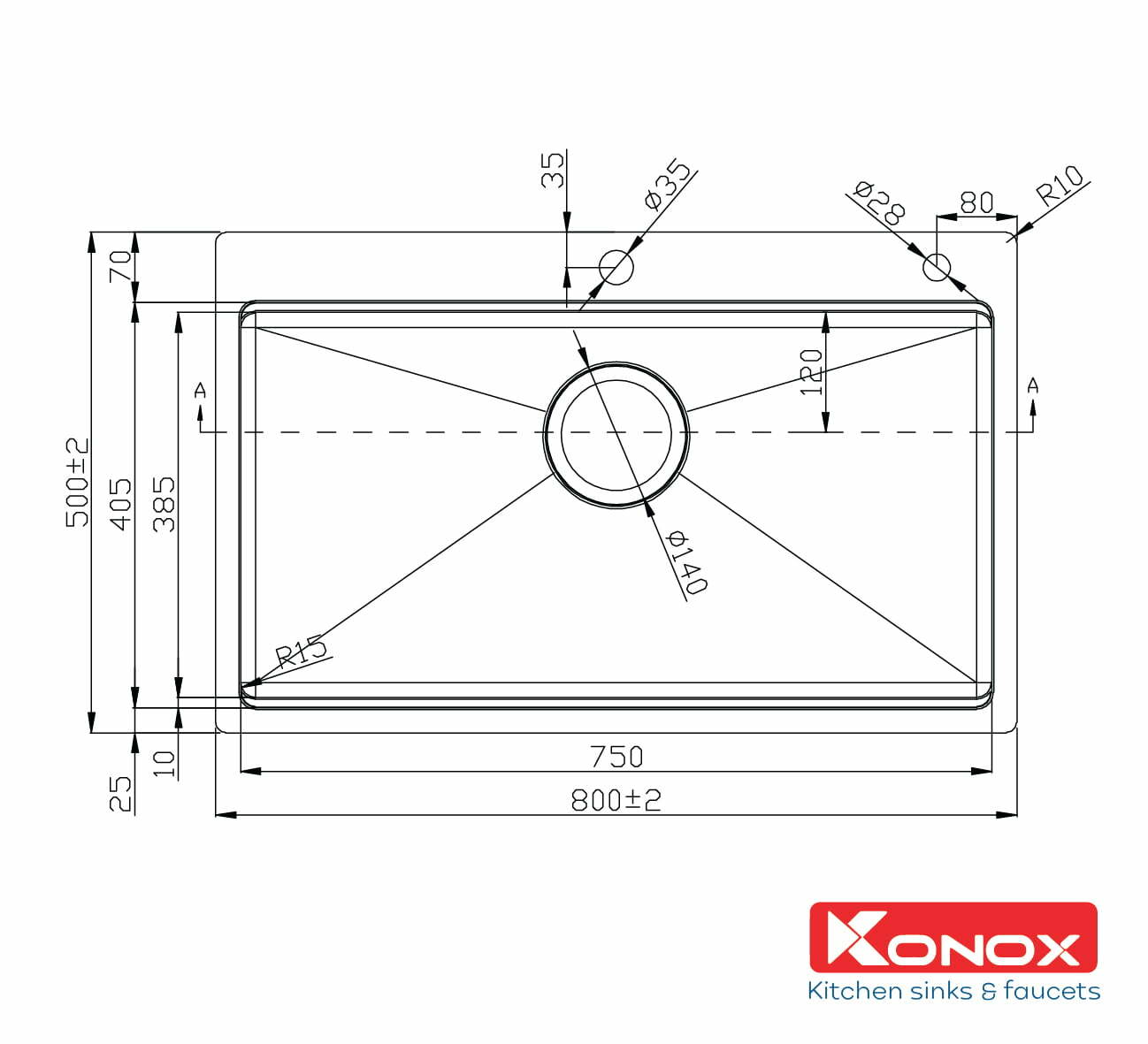 Chậu Rửa Bát Inox KONOX Workstation – Topmount sink KN8050TS
